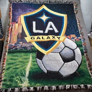 VTG‎ LA Galaxy Woven Tapestry Throw Blanket 46x54 Multicolor MLS Soccer Logo
